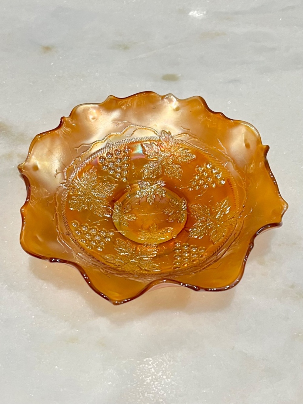 🍁 Antique Northwood Marigold Carnival Glass Bowl - 7.5" 🍁